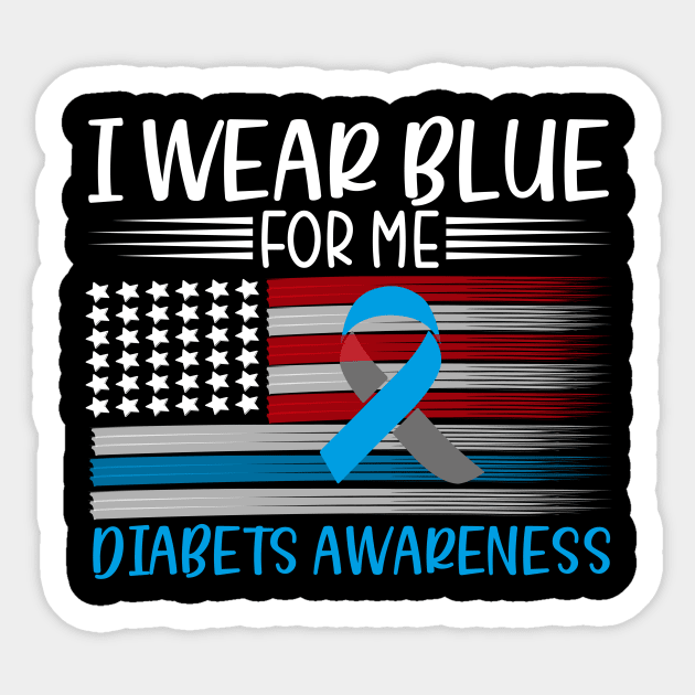 I Wear Blue For Diabetes Awareness Sticker by Quardilakoa